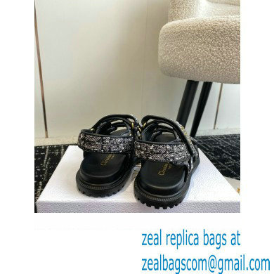 Dior Dioract Sandal in Black and White Houndstooth Tweed 2024