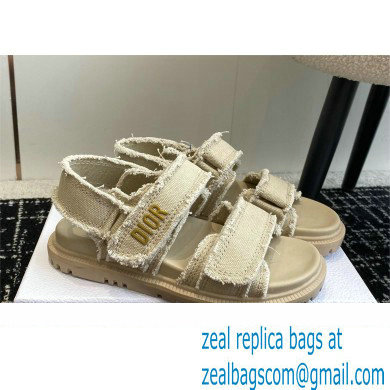 Dior Dioract Sandal in Ecru Fringed Cotton Canvas 2024