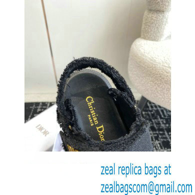 Dior Dioract Sandal in black Fringed Cotton Canvas 2024