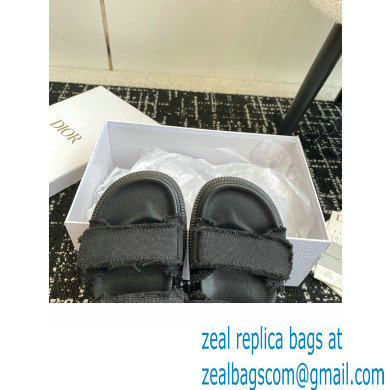 Dior Dioract Sandal in black Fringed Cotton Canvas 2024