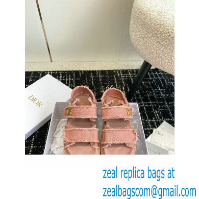 Dior Dioract Sandal in pink Fringed Cotton Canvas 2024