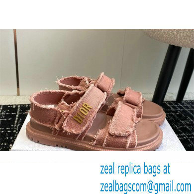 Dior Dioract Sandal in pink Fringed Cotton Canvas 2024