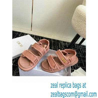 Dior Dioract Sandal in pink Fringed Cotton Canvas 2024
