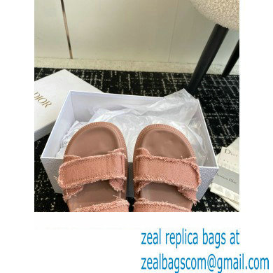 Dior Dioract Sandal in pink Fringed Cotton Canvas 2024