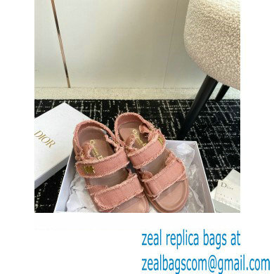 Dior Dioract Sandal in pink Fringed Cotton Canvas 2024