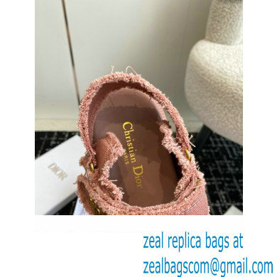 Dior Dioract Sandal in pink Fringed Cotton Canvas 2024