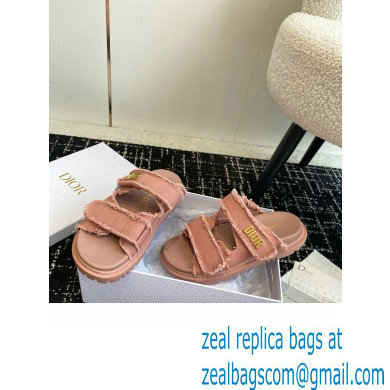 Dior Dioract Slides in pink Fringed Cotton Canvas 2024
