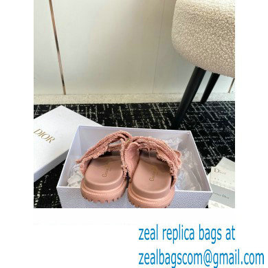 Dior Dioract Slides in pink Fringed Cotton Canvas 2024