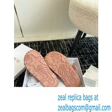 Dior Dioract Slides in pink Fringed Cotton Canvas 2024