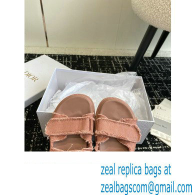 Dior Dioract Slides in pink Fringed Cotton Canvas 2024