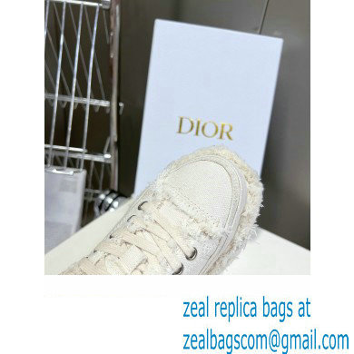 Dior Ecru Fringed Cotton Canvas D-Blaze Sneaker 2024