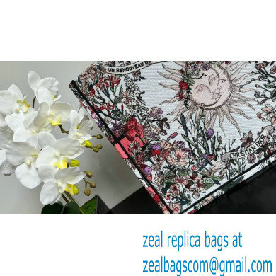 Dior LARGE Book Tote Bag in Ecru Multicolor Dior 4 Saisons Printemps Soleil Embroidery 2024