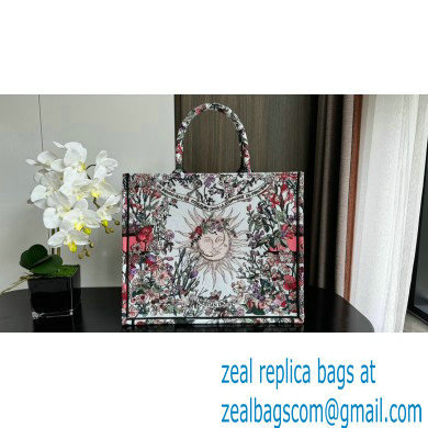 Dior LARGE Book Tote Bag in Ecru Multicolor Dior 4 Saisons Printemps Soleil Embroidery 2024