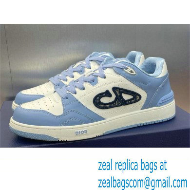 Dior Light Blue and White Smooth CalfskinB57 Low-Top Sneaker 2024