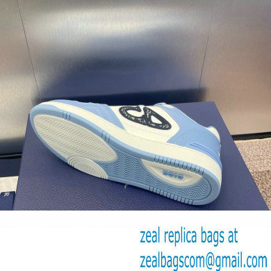 Dior Light Blue and White Smooth CalfskinB57 Low-Top Sneaker 2024