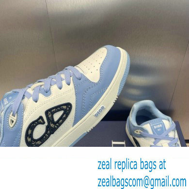 Dior Light Blue and White Smooth CalfskinB57 Low-Top Sneaker 2024