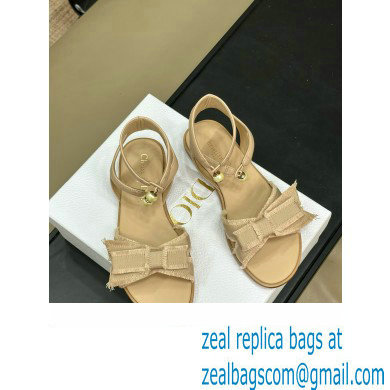 Dior Nude Calfskin and Fringed Grosgrain Adiorable Sandal 2024