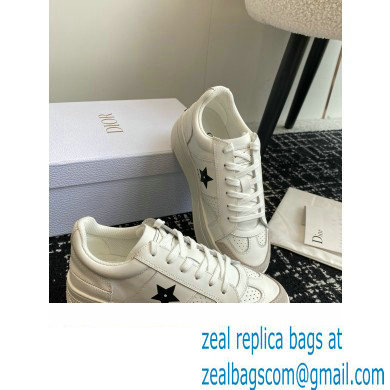 Dior White Calfskin and Suede Star Platform Sneaker 2024