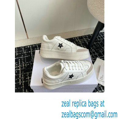 Dior White Calfskin and Suede Star Platform Sneaker 2024
