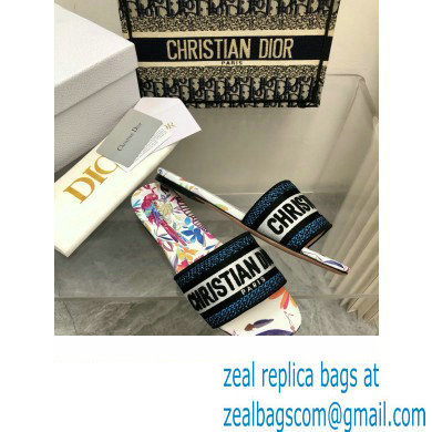 Dior White Multicolor Embroidered Cotton with Toile de Jouy Fantastica Motif Dway Slide 2024