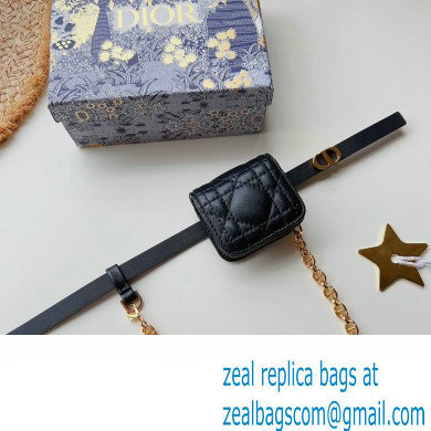 Dior Width 1.5cm Pouch Belt with Chain Black 01 2024