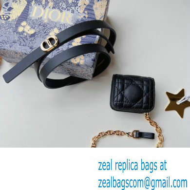 Dior Width 1.5cm Pouch Belt with Chain Black 01 2024