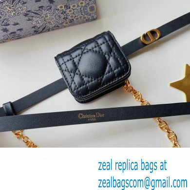 Dior Width 1.5cm Pouch Belt with Chain Black 01 2024