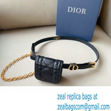 Dior Width 1.5cm Pouch Belt with Chain Black 02 2024