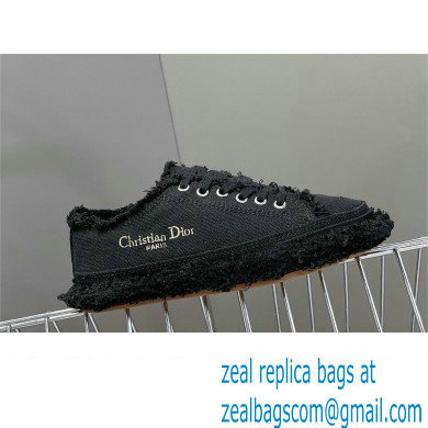Dior black Fringed Cotton Canvas D-Blaze Sneaker 2024