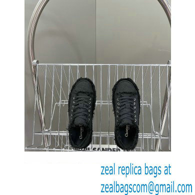 Dior black Fringed Cotton Canvas D-Blaze Sneaker 2024
