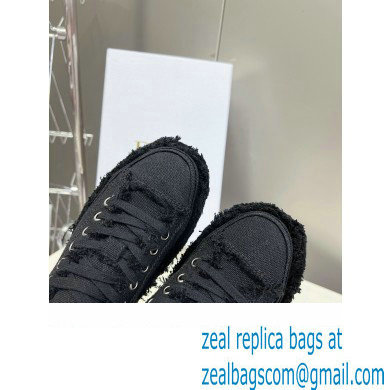 Dior black Fringed Cotton Canvas D-Blaze Sneaker 2024