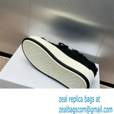 Dior black Fringed Cotton Canvas with Embroideries Walk'n'Dior Platform Sneaker 2024