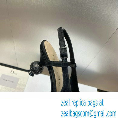 Dior heel 5.5CM LA CIGALE Slingback Pump IN BLACK VELVET 2024
