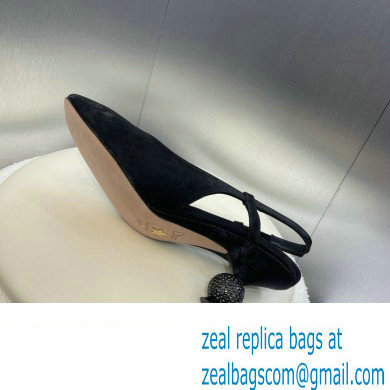 Dior heel 5.5CM LA CIGALE Slingback Pump IN BLACK VELVET 2024