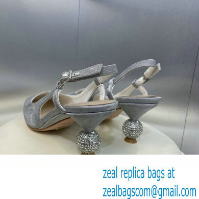 Dior heel 5.5CM LA CIGALE Slingback Pump IN GRAY VELVET 2024