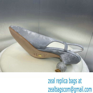 Dior heel 5.5CM LA CIGALE Slingback Pump IN GRAY VELVET 2024