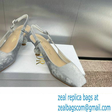 Dior heel 5.5CM LA CIGALE Slingback Pump IN GRAY VELVET 2024