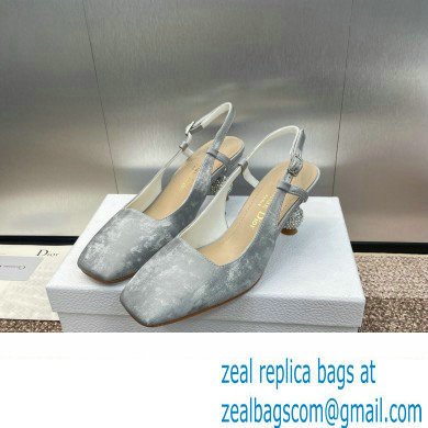 Dior heel 5.5CM LA CIGALE Slingback Pump IN GRAY VELVET 2024