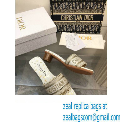 Dior white and golden Gradient Butterflies Dway Heeled Slide 2024