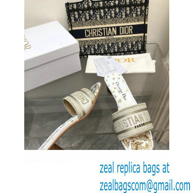 Dior white and golden Gradient Butterflies Dway Heeled Slide 2024