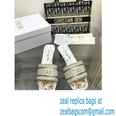 Dior white and golden Gradient Butterflies Dway Heeled Slide 2024
