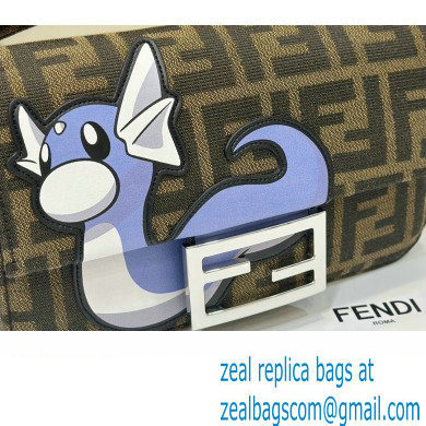 FENDI x FRGMT x POKEMON Mini Baguette bag Brown FF fabric 2024