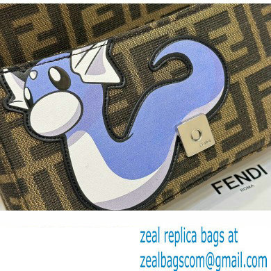 FENDI x FRGMT x POKEMON Mini Baguette bag Brown FF fabric 2024