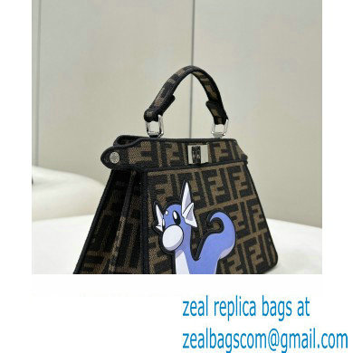 FENDI x FRGMT x POKEMON Peekaboo ISeeU Petite bag Brown FF fabric 2024
