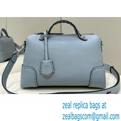 Fendi By The Way Medium Bag Light blue Selleria with hand-sewn topstitches 2024