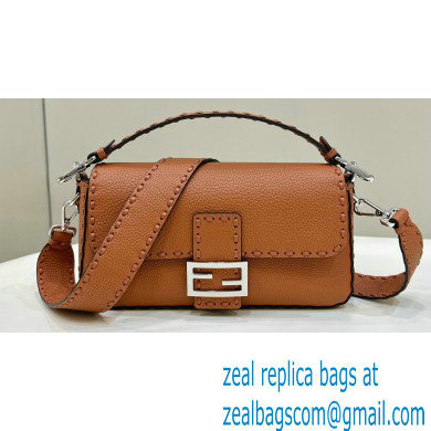 Fendi Medium Baguette Bag Brown Selleria with oversize topstitching 2024