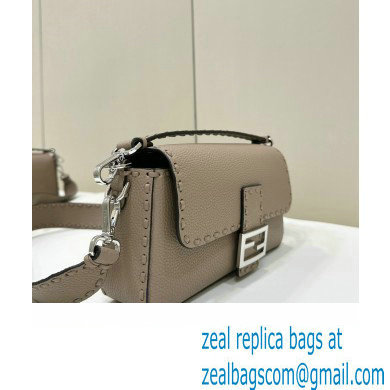 Fendi Medium Baguette Bag Dove Gray Selleria with 612 hand-sewn topstitches 2024