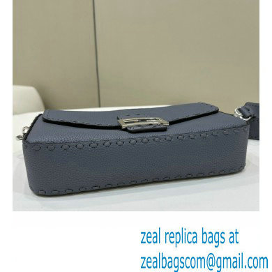 Fendi Medium Baguette Bag Gray Selleria with 612 hand-sewn topstitches 2024
