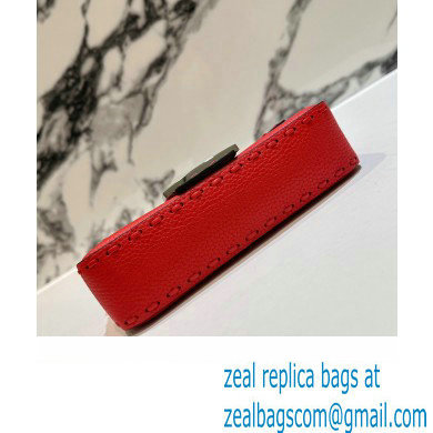 Fendi Mini Baguette Bag Red Selleria with 309 hand-sewn topstitches 2024