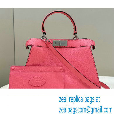 Fendi Peekaboo ISeeU Medium Bag Pink Selleria with oversized topstitching 2024
